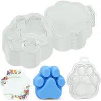 Typecat 50-pack kattkloformade vaxsmältmusslor, för kuber, genomskinliga, tomma