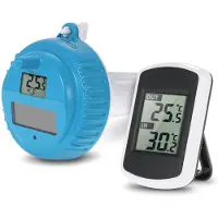 Typecat Flytande pooltermometer, digital trådlös vattentät med inomhustemperatur
