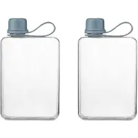 Typecat 2X Kvadratisk Vattenflaska 500 Ml Bärbara Platta Dryckeskoppar Smal Kall Kolv Sportvattenflaska Sommarvattenflaska för Vandring A