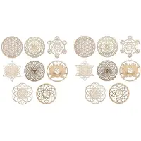 Tlily 16-Pack 14 cm TräVäggskylt Blomma Av Livets Form Underlägg TräVäggkonst Gör-Det-Själv-Underlägg Making Geometri
