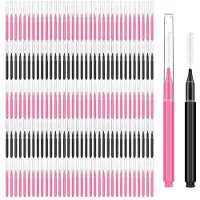 Torribaly 300 Stycken Ögonbrynsborste med Lock Brynlamineringsborste Ögonbryn Spoolie Borste Kam Ögonbryn Lash Lift Tools Lash