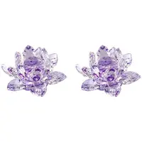 Typecat 2X F Kristall Lotus Blomma Statyett Alla Hjärtans BröLlopsdekor Glas Hantverkskollektion Pappersbordsdekorationer Souvenirpresent