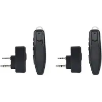 Kepptory 2X Walkie Talkie Trådlöst PTT-Headset Öronsnäcka Handsfree K-Kontakt för Mikrofon Headsetadapter