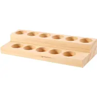 Tlily 11 HåL TräBricka för Eterisk Olja Handgjord Naturträ DisplaystäLl Demonstrationsstation för 5-15 Ml Flaskor