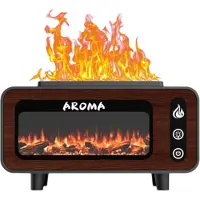 Typecat Flame Essential Oil Diffuser 7 Färger Aroma Vattenlös Auto Off Luftfuktare
