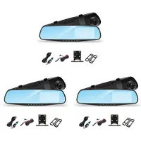 Typecat 3Set 4,3 Tums Bil DVR Backspegel Körande Videobandspelare Dual Lens Dash Camera 1080P IPS Front och Bakre Camera Dash Cam
