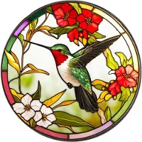 Typecat Solfångare i målat glas, fågel, fönsterhängen i målat glas, födelsedag L