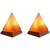 Torribaly 2X Himalaya Kristall Salt Lampa USB LED Pyramid Salt Kristall Lampa Kristall Dekorativ Lampa Atmosfär Atmosfär Lampa