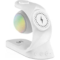 Tlily 5 i 1 -Högtalare Magnetisk Trådlös Laddare 15W Snabbladdning för Klocka Hörlurar för Universal Mobile Vit