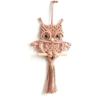 Typecat Uggla Makramé Gobeläng Vävd Väggbonad Hängande Ornament Bohemisk Bric