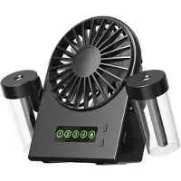 Typecat Dubbelspray skrivbordsfläkt luftfuktare 2-i-1 USB bärbar digital display