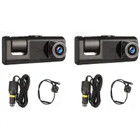 Tlily 2X 3 Camera Dash Cam 1080P 2-Tums SkäRm Dashcam Svart Driver Recorder för Taxi CAR DVR Bakre Kamera Universal