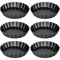 Typecat Pajformar, set om 6, liten non-stick 10 cm quiche med avtagbar botten, kolhydrater