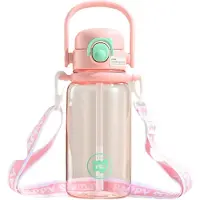 Typecat 1000ML Vattenflaska med Stor Kapacitet med Sugrör Student Utomhus Förseglad Läckagesäker Kort Plastkopp med Lock Kid Dryckesartiklar, C