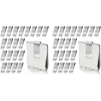 Typecat 40-Pack Sedelklämma i Rostfritt Stål, Silverfärgad, Smal Sedelklämma, Korthållare, Metall, Sedelklämmor, Minimalistisk Ficka, Kontantplånbok