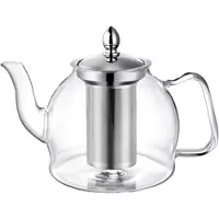 Typecat 1000 ml glaskanna med avtagbar teinsats, spishällssäker vattenkokare,