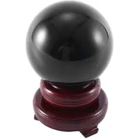 Melitt 80MM Naturlig Svart SfäR Stor Kristallkula Healing Stone med Bas