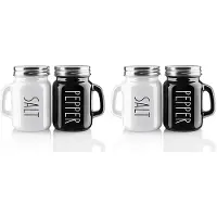 Typecat 2X Farmhouse Salt och Peppar Shakers Set, 4 Oz Söt Salt Pepper Shaker, Modern Farmhouse KöKsinredning