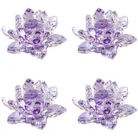 Melitt 4X F Kristall Lotus Blomma Statyett Alla Hjärtans Bröllopsdekor Glas Hantverkskollektion Pappersbordsdekorationer Souvenirpresent