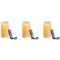 Wella 3X LED-Ljus, Flimrande Flamlösa Ljus, Laddningsbart Ljus, äkta Vaxljus med Fjärrkontroll, 12,5 cm A