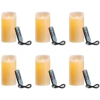 Melitt 6X LED-Ljus, Flimrande Flamlösa Ljus, Laddningsbart Ljus, äkta Vaxljus med Fjärrkontroll, 10 cm A