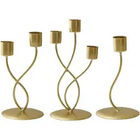 Typecat st gyllene ljusstakar i lyxigt elegant metalljärn