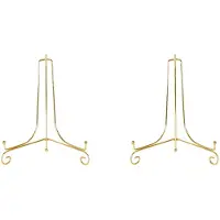 Typecat 2X Guld Display Stativ HantverksfäSte BokhåLlare Foto Piedestal SkåL SkåL Ram Bild Tallrik Rack Staffli FöRvaringsdekor-15Cm