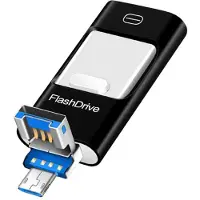 Melitt USB Stick för Telefon, 3 i 1 Memory Stick Flash Drive för Telefon/Pad/Android/Dator/Laptop/PC 64G