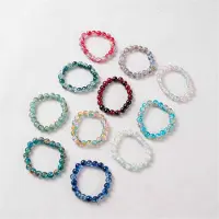 XSKE TEC Girl Gradient Blommig glasarmband dubbelfärgad kristallarmband blindlåda