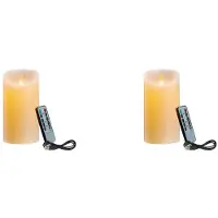 Melitt 2X LED-Ljus, Flimrande FlamlöSa Ljus, Laddningsbart Ljus, äkta Vaxljus med Fjärrkontroll, 12,5 cm A