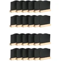 Wella 24Pack Svarta Tavla Skyltar, KöK Anteckningar Krita Tavlor med StäLl 10X7,2 cm Small Blackboard Meddelande Bordsskiva