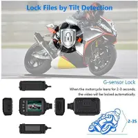 Wella 2X Motorcykelkamera Dash Cam, 2-Tums IPS-SkäRm 1080P+720P Dual AHD Bike Dashcam G-Sensor Parkeringsläge KöRinspelare Svart