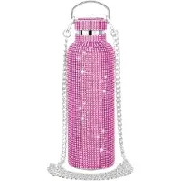 Typecat Diamant rostfritt stål vattenflaska bärbar glitter strass kors