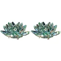 Wella 2X D Kristall Lotus Blomma Statyett Alla Hjärtans Bröllopsdekor Glas Hantverkskollektion Pappersbordsdekorationer Souvenirpresent