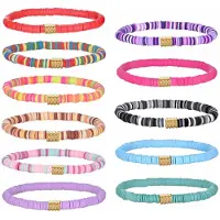 XSKE TEC Färgglada mjuka keramik strandarmband bohemisk stil elastiskt armband blind box