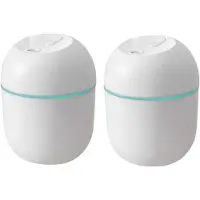 ISTOVO 2X Air Humidifier USB Small 220Ml Portable Cool Mist Diffuser for Bedroom Office Desk Car Aroma Atomizer,White