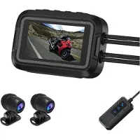 Wella V9 Motorcykel Dashcam WiFi 1080P Främre Bakre Kamera Vattentät Motorcykel Video Recorder Kamera med Parkeringsmonitor A