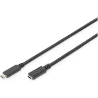 Digitus - USB-förlängningskabel - USB-C (hane) till USB-C (hona) - 20 V - 3 A - 2 m - stöd för 4K - svart