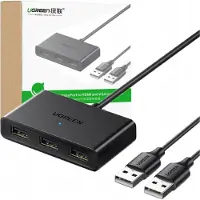 UGREEN switch adapter box USB 2 in - 3 ut svart (CM409)