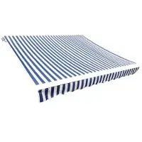 vidaXL Ersättningstyg för markis blå och vit 400x300 cm polyester