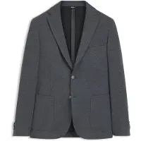 BOSS Slim-fit jacket in patterned stretch fabric