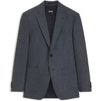BOSS Regular-fit jacket in herringbone cotton and virgin wool