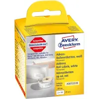 Avery-Zweckform Etikettrulle 82 x 28 mm Papper Vit 260 st Permanent AS0722370 Adressetiketter