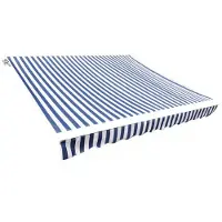 vidaXL Markisduk 3 x 2,5 m blå & vit (utan ram)