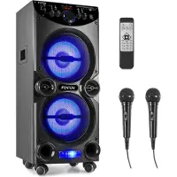 Fenton Karaoke - Fenton LIVE2104. Komplett system med 2st mikrofoner och Bluetooth Fenton LIVE2104 karaoke Party station, 2x10", USB, Mikrofon