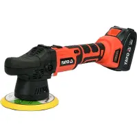YATO YT-82920, Roterande polermaskin för bilen, 5000 RPM, Svart, Röd, 1,8 kg, Batteri