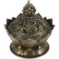 Typecat Lotus RöKelse RöKkon Aroma BräNnare HåLlare Spis Backflow RöKelse Dekor-Brons