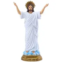Melitt 8,86 Tum Lång Jesusstaty Helig Återfödelse Figur Hartsskulptur Påskdekor