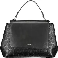 Calvin Klein Monogram Satchel Svart Läderhandväska
