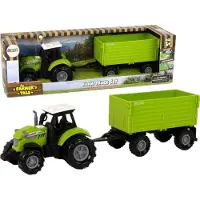 Leantoys traktor med släp grön Farm